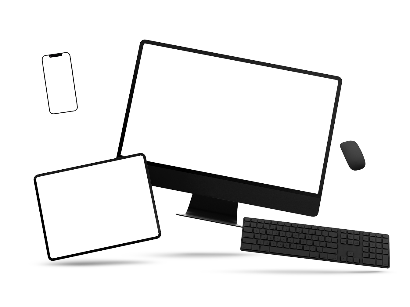 パソコンとスマートフォンを並べたWeb制作のイメージ